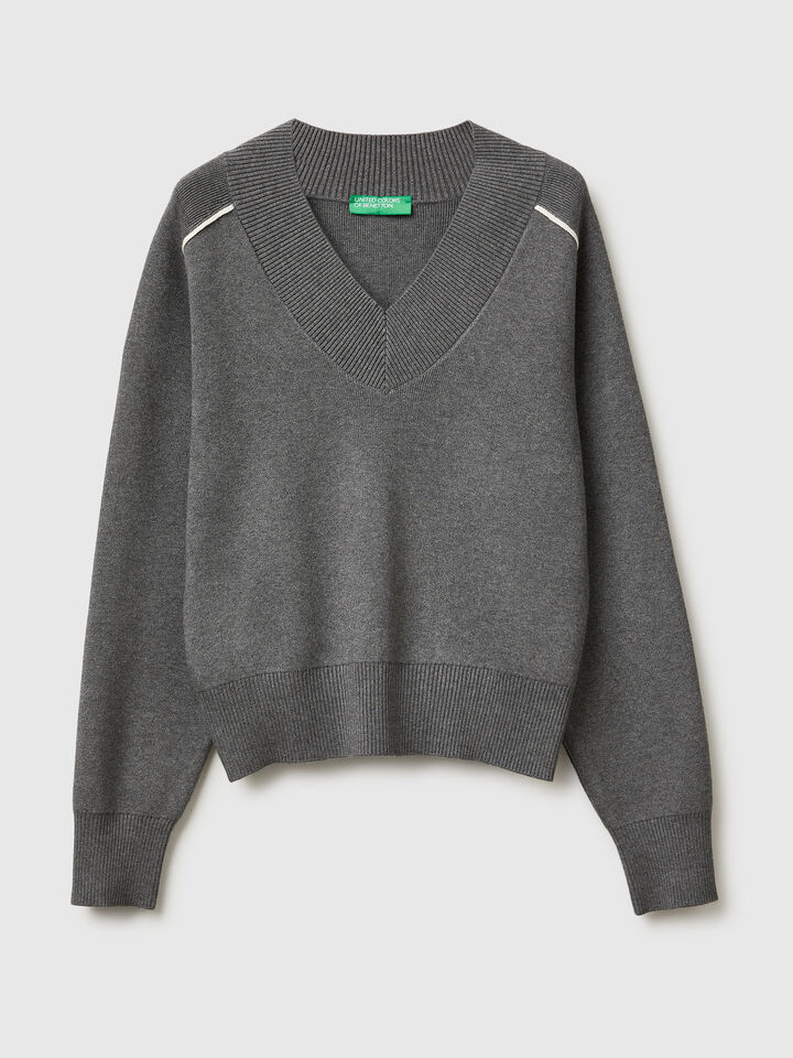 V NECK SWEATER L/S Mujer image number 5